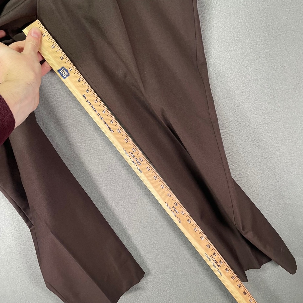 Mantoni Dress Pants Mens 38 Brown Super 140s Wool Flat Front - Picture 5 of 7